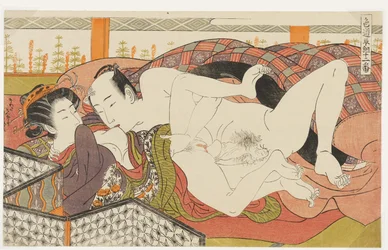 Haar borst kussen, nr. 9 uit Twaalf ontmoetingen op het pad van de liefde (Shikidō torikumi jūniban)