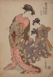 Oiran Ukita, geboren Kanaya, uit de serie: Nieuwe modellen van jonge talenten (meisjes) / Hinagata Wakana no Hatsumoyo