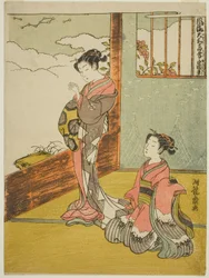 Yu Kinro (Chinees: Yu Qianlou), uit de serie "Modieuze Japanse Versies van de Vierentwintig Paragons van Filiale Vroomheid (Furyu Yamato nijushiko)"