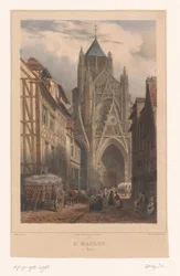 Zicht op Kerk van Saint-Maclou in Rouen