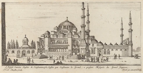 De kerk van Sint-Sophia in Constantinopel, gebouwd door Constantijn de Grote; nu de moskee van de Grote Heer