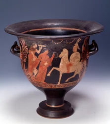 Krater uit Cumae met een offerscène (terracotta, 320-310 v.Chr.)