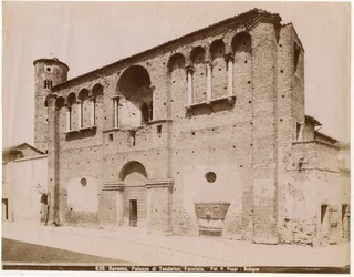 Paleis van Theodorik, Ravenna, Emilia-Romagna, Italië, foto door Pietro Poppi, Bologna, ca. 1900