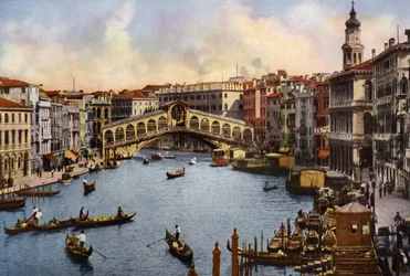 Venezia / Venetië: Rialtobrug (gekleurde foto)
