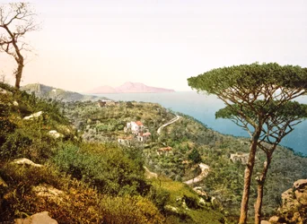 Uitzicht op Vesuvius over de Baai van Napels, 1890-1900