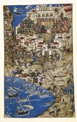 Verovering van Tripoli in Syrië door de sultan van Egypte in 1288, uit Verhandeling over de ondeugden
