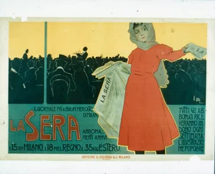 Advertentie voor de Italiaanse krant La Sera (kleurenlitho)