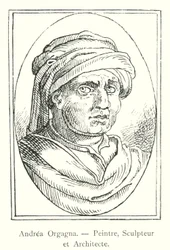 Andrea Orgagna, schilder, beeldhouwer en architect (gravure)