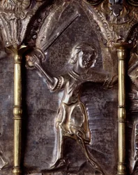Ark van Barbarossa, met scènes uit het leven van Sint Johannes de Doper (hout, zilverblad en stenen)