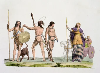 Britten, Caledoniërs en koningin Boadicea, plaat 4 uit De geschiedenis van de naties