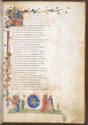 Burney 227 f.3 Een lid van de Stella-familie van Verona: het familiewapen: azuur, een achtpuntige ster, uit 