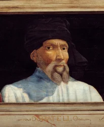 Cassone met 5 portretten van de Meester van de Florentijnse Renaissance (detail)