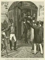 Met een triomfantelijke toon, net uit de koets gestapt, zei Mazzini: "L