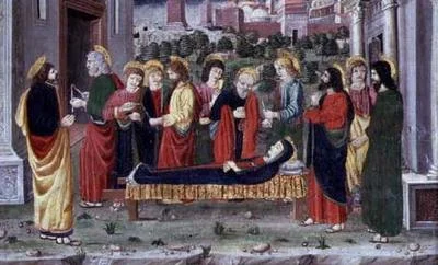 Dood van de Maagd (compartiment van een predella), Veneto, c.1480
