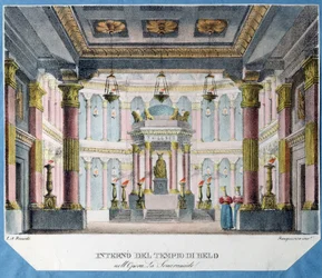 Decor voor de opera La Semiramide van Christoph Gluck