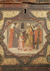 Detail van een Cassone met het Verhaal van Saladin en Torello van Istrië, door Giovanni Boccaccio