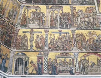 Detail van het plafond, Baptisterium, Florence