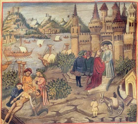 Facsimile van de School van Salerno, uit de Canon van de Geneeskunde door Avicenna