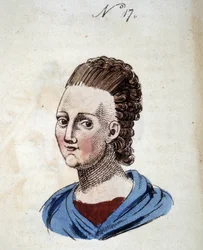 Figuur nummer 17 die het gezicht van een vrouw voorstelt in 