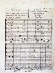 Eerste pagina van Bladmuziek van Lodoiska (scène 4), opera door Luigi Cherubini