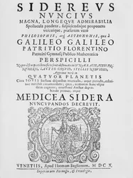 Frontispice van Sidereus Nuncius door Galileo Galilei, 1610