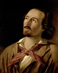 Goffredo Mameli (1827-1849) dichter en patriot van de Italiaanse Risorgimento. Anoniem schilderij uit de 19e eeuw. Museo del Risorgimento Milaan