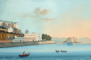 Il Chiatamone (gouache op paneel)