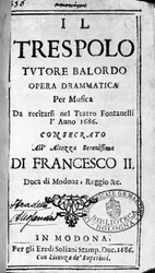 Il trespolo tutore balordo partituur voor de opera van Alessandro Stradella (1644 - 1682) Italiaanse componist. Modena 1688.