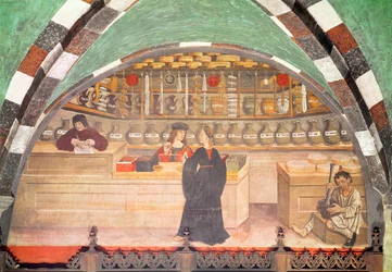 Interieur van een apotheek