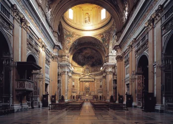 Interieur van de kerk van Gesù in Rome, circa 1568
