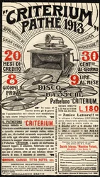 Italiaanse reclame voor de Criterium grammofoon van het merk Pathé.