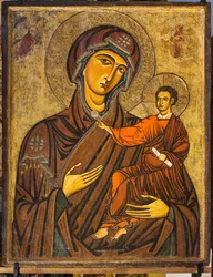 Madonna Odigitria (Maagd en Kind), ook wel Madonna Bruna genoemd, midden 13e eeuw