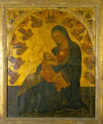 Madonna met kind (olieverf op paneel)