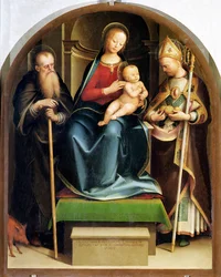 Madonna en kind met St. Antonius Abt en St. Nicolaas van Bari, 1520