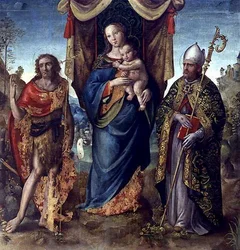 Madonna en kind met heiligen