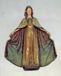 Madonna van Barmhartigheid (beschilderd hout)