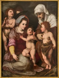 Madonna met Kind Jezus, St. Elisabeth, Kind St. Johannes en twee engelen, kopie van Andrea Del Sarto