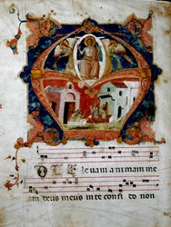 Miniatuur van de Dag des Oordeels uit een koorparchment