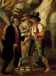 Mozzarella verkoper, Detail, Italië