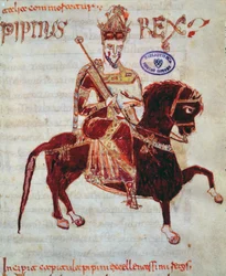 Ms 4 Ruiterportret van Pepijn (c.773-810) Koning van Italië, 1023