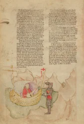Het Witte Schip komt om Percival te redden, uit de Queste del Saint Graal, ca. 1380-85
