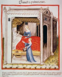 Nova 2644 fol.44v Proeven van gerstensoep, uit Tacuinum Sanitatis