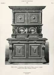 Eiken dressoir ontworpen in Stuttgart, illustratie uit L