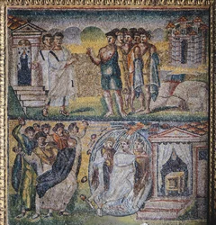 Paneel met mozaïek, middenschip, Basiliek van Santa Maria Maggiore, Rome, Italië, 5e eeuw