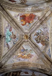Patriarchen Adam, Abraham, Jacob en Noach. 14e eeuw, fresco