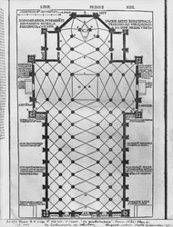 Plan van de kathedraal van Milaan, illustratie uit De Architectura door Vitruvius, Como, 1521