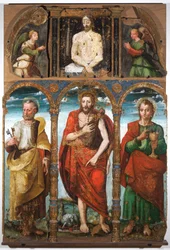Polyptiek van Sint Jan de Doper met Sint Petrus en Sint Johannes de Evangelist, eerste helft van de 16e eeuw