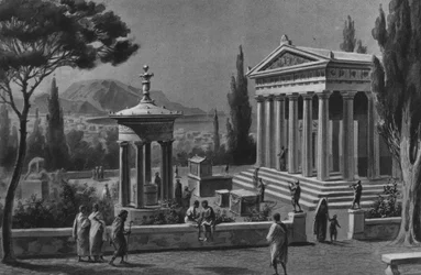 Pompei: Tempel van Hercules (litho)