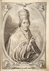 Paus Clemens XI, pub. 1717 (gravure)