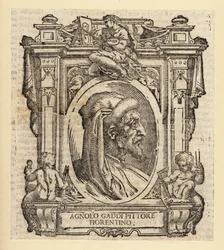 Portret van Agnolo Gaddi, Italiaanse schilder uit Florence, circa 1350-1396